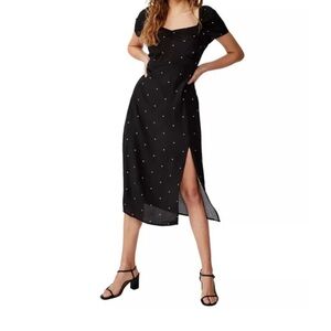 Cotton On Black Midi Dress with White Dots